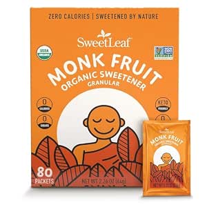 SweetLeaf Organic Monk Fruit Sweetener, Granular - 28.2 Oz Bag | Keto Friendly Natural Sugar Substitute for Coffee, Tea, and Baking, Zero Calorie, Non GMO, Sugar Free