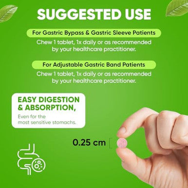 Barislim Vitamin B12 Plus Tablets - Bariatric Formulated For Post Weight Loss Surgery, Including Gastric Bypass & Gastric Sleeve - Supports Energy Levels & Overall Health Cherry Flavor