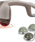 Homedics Percussion Action Massager With Heat Adjustable Intensity, Dual Pivoting Heads 2 Sets Interchangeable Nodes, Heated Muscle Kneading For Back, Shoulders, Feet, Legs, & Neck