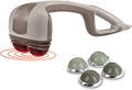 Homedics Percussion Action Massager With Heat Adjustable Intensity, Dual Pivoting Heads 2 Sets Interchangeable Nodes, Heated Muscle Kneading For Back, Shoulders, Feet, Legs, & Neck