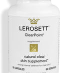Gunilla Of Sweden Lerosett Clearpoint Anti Acne Pills, Natural Supplements For Hormonal & Cystic Acne Treatment For Oily Skin & Breakouts. 60 Caps