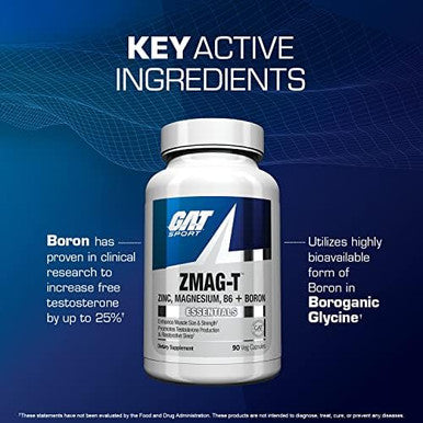 Gat Sport Essentials Zmag-T Zinc, Magnesium, B6 + Boron, 90 Veg Capsules