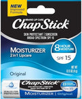 Chapstick Moisturizer 2-In-1 Lipcare Spf 15 Original Sunscreen Lip Balm With Aloe Vera And Vitamin E 0.15 Oz Ea