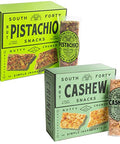 South 40 Snacks Pistachio and Cashew Bars, Extra Crunchy Nut Snack Bar, Simple Ingredients, Honey and Sugar, Unique Delicious Healthy Nut Clusters(40g Bar, Pack of 12)