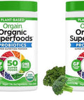 Orgain Organic Greens Powder + 50 Superfoods Original 1 Billion Probiotics For Gut Health Antioxidants Vegan Plant Based Gluten Non Gmo Dairy Juice & Smoothie Mix 0.62Lb