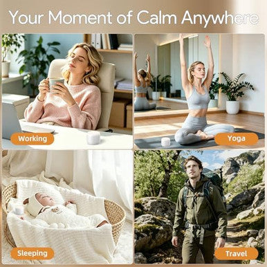 Splenpaw Portable & Mini Rechargeable White Noise Machine With 22 Soothing Sounds 3 Timer Options Memory Function For Baby Kids Adults Use For Travel Camping Home Nursery & Office