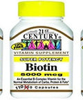 21St Century Biotin 5000 Mcg Capsules 110Count (Pack Of 3)