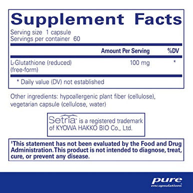 Pure Encapsulations Reduced Glutathione 100 mg 60 vcaps