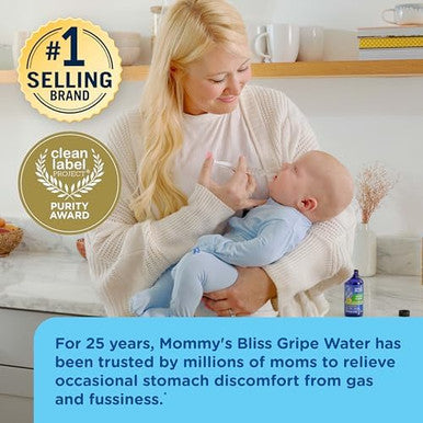 Mommy's Bliss Gripe Water Original Infant Gas & Colic Relief Gripe Water for Babies Gentle & Safe 2 Weeks+ 4 Fl Oz (Pack of 1)