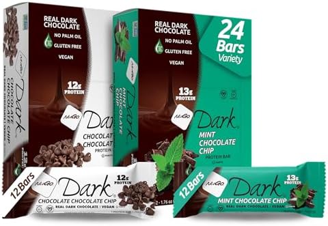 Nugo Dark Chocolate Pretzel And Sea Salt 12G Protein Bar Vegan Gluten Nongmo Kosher Pareve 24 Count