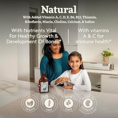 Floradix Kinder Love Children'S Multivitamin Liquid Multivitamin For Kids With Vitamins A C D & E Calcium & More Vegetarian Nongmo Gluten 16.9 Fl Oz