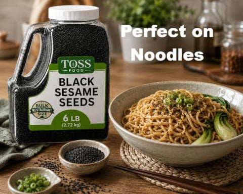 Black Sesame Seeds, 6 Lbs - Raw Unhulled Black Sesame Seed,Perfect for Stir-Fries and Coating for Meat and Fish Salad, Soup, Noodle & Sushi Topping Keto Nutty Flavor