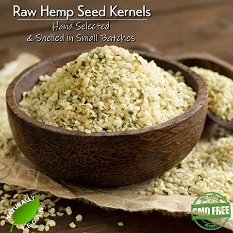 Gerbs Raw Hemp Seed Kernels 2 lbs. | Hulled, No Artificial Additives, Resealable Bag | Mild, Nutty Taste | Top 14 Allergen-Free