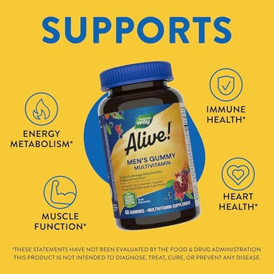 Nature'S Way Alive Men'S Complete Daily Multivitamin, Supports Energy Metabolism & Muscle Function, With B-Vitamins, Gluten Free, 130 Tablets (Packaging May Vary)