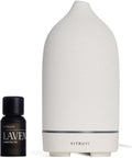 Vitruvi Stone Diffuser White and Vitruvi Organic Lavender, 100% Pure Premium Essential Oil (0.3 fl.oz)