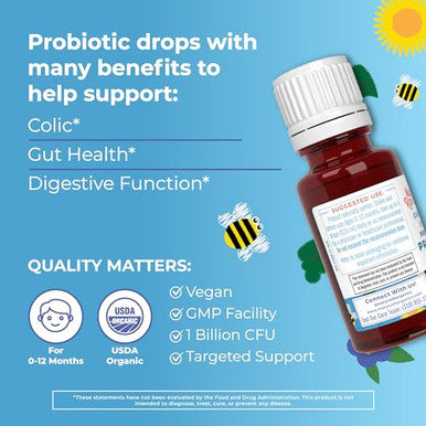 Maryruth's Organics Infant Precision Probiotics Colic & Multivitamin Iron Drops