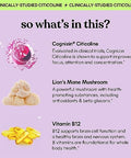 Lemme Focus Concentration & Brain Health Gummies With Cognizin Citicoline Lion'S Mane Mushroom Vitamin B12 To Support Focus Concentration - Gluten Free Caffeine Free Strawberry (50 Count)