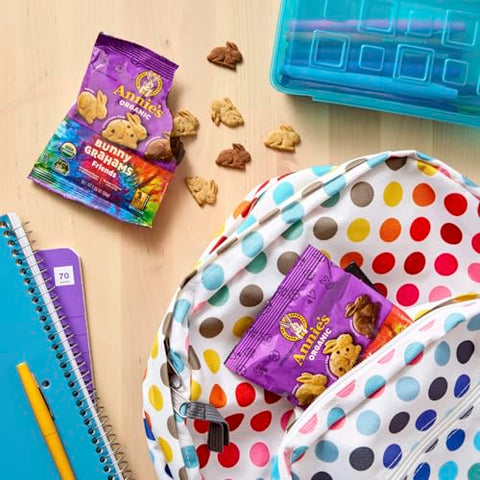 Annie's Organic Friends Bunny Grahams - Pack of 20 - Delicious Baked Grahams - Chocolate Chip and Chocolate Honey Flavors - Certified Organic
