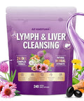 Gz Haoyuan Lymphatic Drainage Supplement Liver Cleanse Detox & Repair 24-In-1 Herbal Blend With Echinacea Dandelion Burdock Bromelain Calendula Turmeric - Lymph System Support Less Bloating 240 Softgels