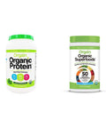 Orgain Organic Plant Based Protein Powder Natural Unsweetened Vegan Low Net Carbs 1.59 Pound Organic Green Superfoods Powder Original Antioxidants 1 Billion Probiotics 0.62 Pound