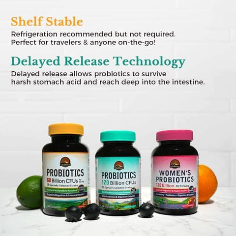 Vitalitown Probiotic Bundle (Pack Of 3) 60 Billion Cfu Probiotics 120 Billion Cfu Probiotics & WomenS Probiotics Shelf Stable For Gut & Vaginal 30 Day Supply Each