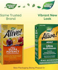Nature'S Way Alive Adult Ultra Multivitamin, Promotes Energy Metabolism, Heart & Muscle Function, With B-Vitamins Including Methylated B12, Gluten Free, 60 Tablets (Packaging May Vary)