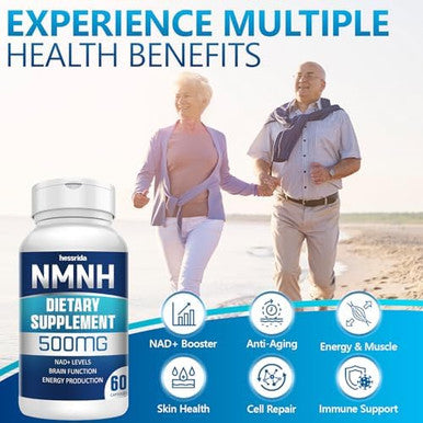 Nmnh (Dihydronicotinamide Mononucleotide), 500Mg Per Serving, Nad Supplement To Boost Nad+ Levels As We Age, Nad + Supplement For Anti Aging & Energy, 60 Capsules
