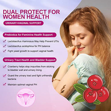 OMOGS Womens Probiotic with Cranberry Extract Organic Prebiotics and Vitamin C 90 Billion CFUs 18 Strains Help for Boost Immune Digestive Gut Health and Womens Health Gluten and Soy Free 90 Tablets