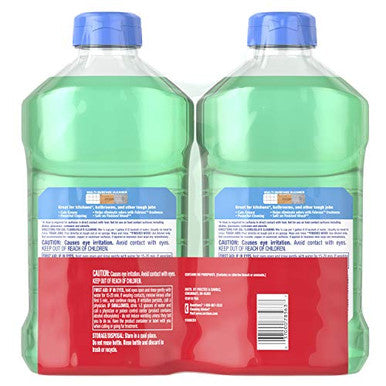 Mr. Clean Liquid All Purpose Multi-Surface Cleaner Meadows And Rain With Febreze Freshness - 45 Ounce Each Bottle (Pack Of 2) (Total 90 Fl Oz)
