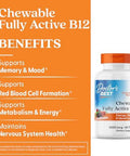 Doctor'S Best Chewable Fully Active Methyl B12 Methylcobalamin Energy Memory & Mood Support Nongmo Gluten Soy Vegan 60 Tablets