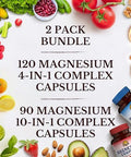 Vitalitown Ultimate Magnesium Bundle (Pack Of 2) Magnesium 4-In-1 Complex (Item 1) & Magnesium 10-In-1 Complex (Item 2) 120 + 90 Capsules