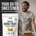 Organic Monk Fruit Extract, 5 oz, Pure Monk Fruit Sweetener Organic No Erythritol and Zero Calorie, Sugar Substitute, Powdered Monkfruit Sweetener Keto and Paleo Diet Friendly, 458 Servings