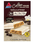 Atkins Coffee House Collection Vanilla Latte Bar 16G Protein 2G Sugar 4G Net Carbs 13G Fiber 12 Count