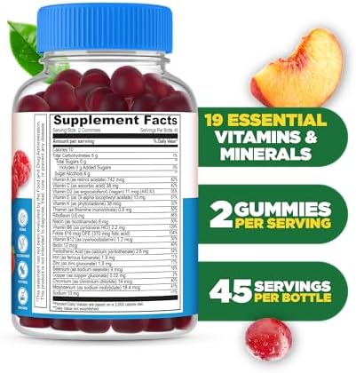 Lifeable Sugar Free Womens Multivitamin Gummy with Iron and 18 Essential Vitamins and Minerals Great Tasting Multivitamin for Women Gummies 90 Gummies