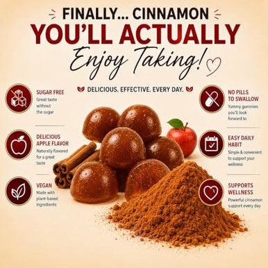 Flamingo Supplements Sugar Free Ceylon Cinnamon Gummies Sugar Regulation Neuroprotective- Supplement with Chromium and Cinnamon Bark- Alternative to Cinnamon Capsules - 90 Chews