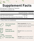 Micro Ingredients Nac With Nad 240 Vegetarian Capsules 1200 Mg Per Serving 2-In-1 N-Acetyl-L-Cysteine With Nicotinamide Adenine Dinucleotide Non-Gmo Cgmp Manufactured