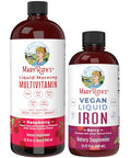 Maryruth'S Liquid Morning Multivitamin Raspberry (32Oz) & Iron Liquid Supplement (Berry) Clean Label Project Verified Vegan Non-Gmo Sugar-Free Energy Beauty & Overall Health