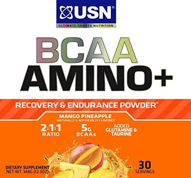 USN Supplements BCAA Amino + Supplement, Mango Pineapple, 11.60 Oz