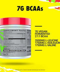 Ghost Bcaa Powder Amino Acids Supplement Sour Patch Kids Blue Raspberry 30 Servings Sugar Intra Post & Pre Workout Amino Powder & Recovery Drink 7G Bcaa