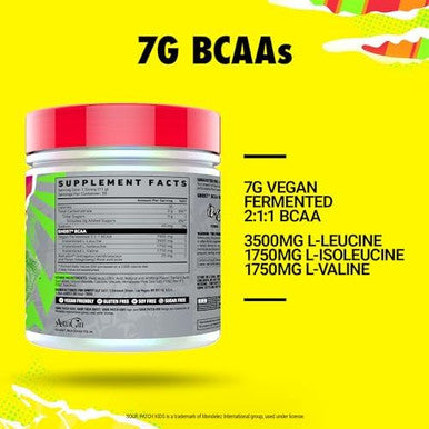Ghost Bcaa Powder Amino Acids Supplement Sour Patch Kids Blue Raspberry 30 Servings Sugar Intra Post & Pre Workout Amino Powder & Recovery Drink 7G Bcaa