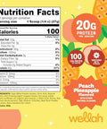 Wellah Clear Whey Protein Isolate Powder (Peach Pineapple) 30 Servings - 20G Of Protein 100 Calories Sweetened With Stevia
