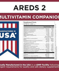 Viteyes Classic Areds 2 Companion Multivitamin Supplement, Comprehensive Multivitamin Formula For Areds 2 Users, 90 Capsules