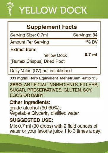 Secrets of the Tribe Yellow Dock Tincture Alcohol Extract, High-Potency Herbal Drops, Tincture Made from Yellow Dock Rumex Crispus Cleansing and Body Detoxification 2 oz