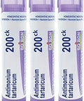 Boiron Antimonium Tartaricum 200Ck Homeopathic Medicine For Cough Pack Of 3 (240 Pellets)