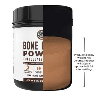 Left Coast Performance Chocolate Bone Broth Protein Powder - 100% Grass Fed Beef Bone Broth with 16g Protein & 13g Collagen per Serving - Great for Shakes & Hot Chocolate - Keto Friendly Low Carb & Non-GMO (1lb Tub)