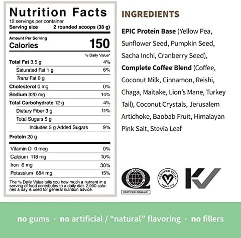 Sprout Living Epic Protein Complete Coffee + Pro Collagen 12 Serving Pouches
