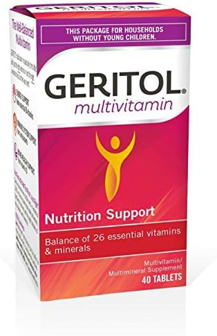 Geritol Multivitamin Supplement Contains Bvitamins Antioxidants Vitamins C E & D And Iron 26 Essential Vitamins And Minerals Gluten Nongmo No Artificial Sweeteners 40 Tablets