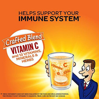 Airborne Zesty Orange Effervescent Tablets 10 Count 1000Mg Of Vitamin C Immune Support Supplement (Packaging May Vary) (Pack Of 4)