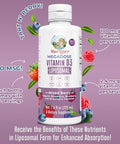 Maryruth Organics Kids Multivitamin Liposomal (Strawberry Cherry and Vanilla) and Vitamin D3 Liposomal (Mixed Berry) Clean Label Project Verifieda' Vitamins For Immunity and Overall Wellness Vegan NonGmo