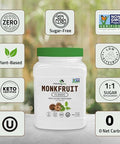 Morning Pep Monk Fruit Sweetener, Classic | White Sugar Substitute 2.5 lb and Morning Pep Monk Fruit Sweetener, golden Sugar Substitute, 2.5 lb